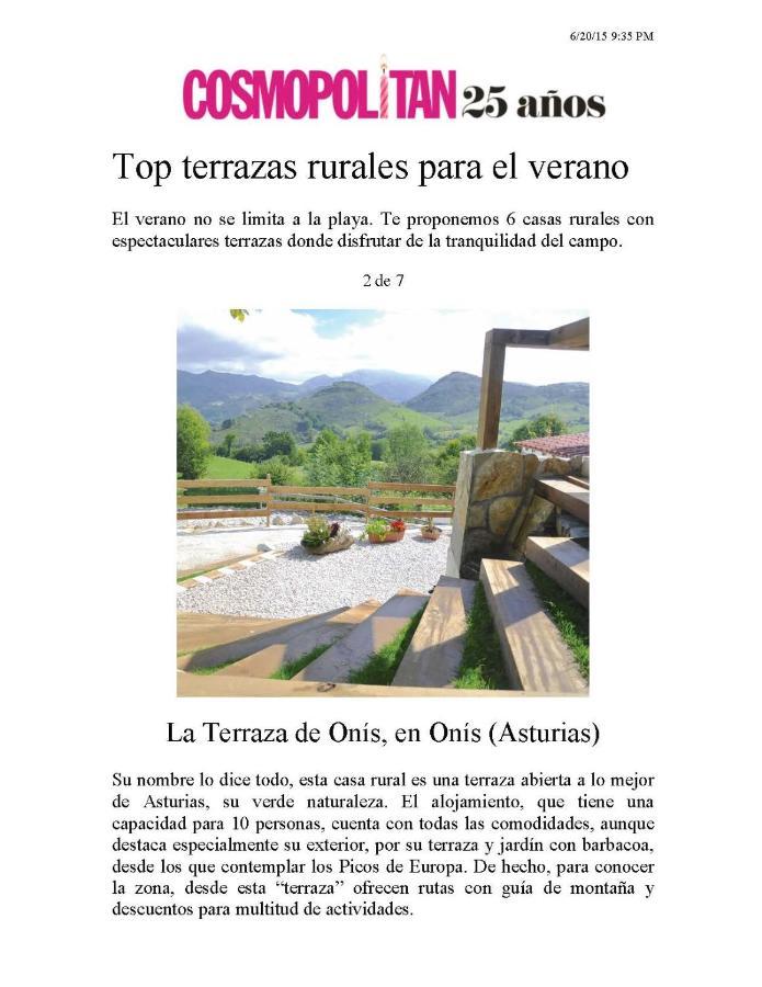 La Terraza De Onis Villa Bobia de Arriba Eksteriør bilde